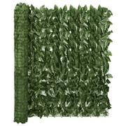 Markizy - vidaXL Parawan balkonowy, ciemnozielone liście, 500x100 cm vidaXL - miniaturka - grafika 1