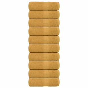 vidaXL Ręczniki mydlane 10 szt. Złote 30x30 cm 360 gsm 100% bawełna - Ręczniki - miniaturka - grafika 1