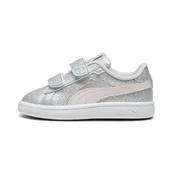 Buty dla dziewczynek - PUMA Smash 3.0 Glitz Glam V Inf, buty dziecięce 0-24, Glacial Gray-Frosty Pink, 26 EU, Glacial Gray Frosty Pink, 26 EU - miniaturka - grafika 1