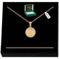 Biżuteria dla dzieci - ZŁOTY ŁAŃCUSZEK PANCERKA + MEDALIK MATKA BOSKA CZĘSTOCHOWSKA 925/585 GRAWER - miniaturka - grafika 1