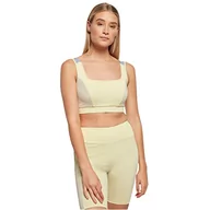 Biustonosze - Urban Classics Damski biustonosz sportowy Ladies Color Block Bra, górna część dla kobiet, wstawki w kontrastujących kolorach, rozmiary XS - 5XL, Softyellow/Soft-Seas/Vablue, 5XL - miniaturka - grafika 1