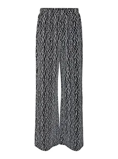 Vero Moda Vmkanz HW Wide Pant Jrs TLL Spodnie Damskie, Czarny/Szczegóły: Srebrny Lurex., S wysoki - Spodnie damskie - miniaturka - grafika 1