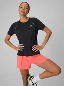 Koszulki sportowe damskie - 4F Koszulka do biegania szybkoschnąca damska - czarna XS - miniaturka - grafika 1
