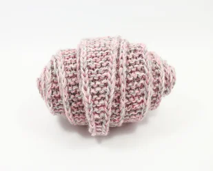 Dziergany na drutach szalik z różowym - Apaszki i szaliki damskie - miniaturka - grafika 1