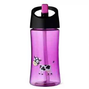CARL OSCAR Carl Oscar Transparentny bidon ze słomką 350 ml Purple - Cow - Bidony dla dzieci - miniaturka - grafika 1