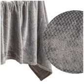 Koce - Koc 200 x 220 Pluszowy Mikrofibra Willy Grafitowy - miniaturka - grafika 1