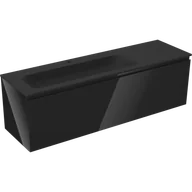 Szafki łazienkowe - Mexen Orio szafka łazienkowa 160 cm z umywalką Vela lewą, 1S, 1D, czarna połysk/czarna mat - 91A13-16047-3-BBFF70-W23L71 - miniaturka - grafika 1