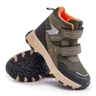 Buty dla dziewczynek - Ocieplane Śniegowce Trapery Dziecięce Big Star OO374129 Khaki zielone - miniaturka - grafika 1