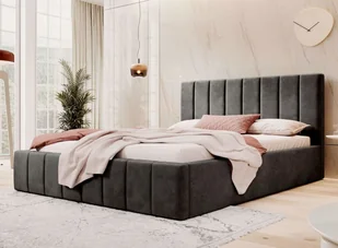 Łóżko tapicerowane SF1069 140x200 Welur Czarny - Łóżka - miniaturka - grafika 1