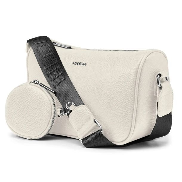 Torebka Damska Listonoszka Z Saszetką PUCCINI Kremowa Na Pasku BML066M-0B