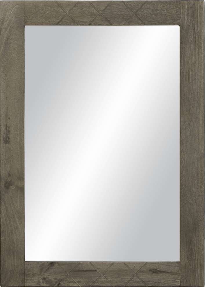 vidaXL Lustro łazienkowe szare 50x3x70 cm z litego drewna mango