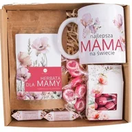 Zestawy upominkowe - KOSZ PREZENTOWY PREZENT dla MAMY DZIEŃ MATKI URODZINY kubek herbata słodycze - miniaturka - grafika 1