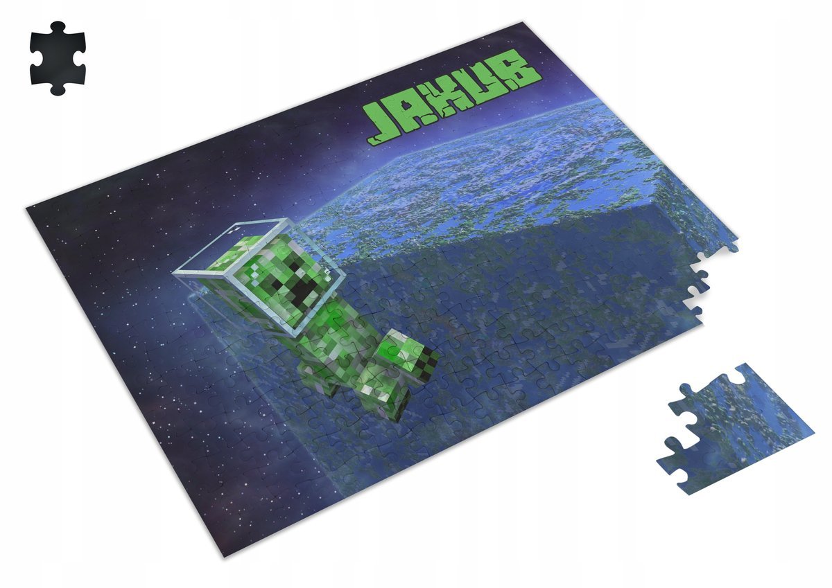 PUZZLE Minecraft Gra Postacie Creeper + IMIĘ Pudełko 120 el. #1