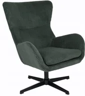 Fotele - Fotel wypoczynkowy Martin zielony sztruks obrotowy wygodny do salonu - miniaturka - grafika 1