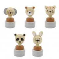 Zabawki kreatywne - Drewniana pieczątka z tuszem Zwierzęta Askato - miniaturka - grafika 1