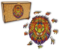 Puzzle - Puzzle Drewniane dla dzieci i dorosłych Lew 2 Lion 2 w pudełku drewnianym - miniaturka - grafika 1