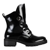 Botki damskie - Sznurowane Botki VINCEZA czarne - Vinceza - miniaturka - grafika 1