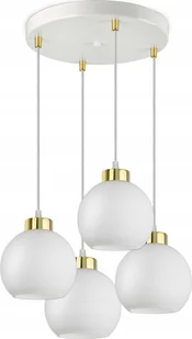 Lampa Wisząca Sufitowa Żyrandol Biała Szklane Kule White Glass EZ4 LED E27 - Lampy sufitowe - miniaturka - grafika 1