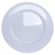 Talerze - Brokatowy okrągły talerz DUWEN Samaf, biały, 33 cm - miniaturka - grafika 1