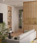 Panele ścienne i boazeria - 275x3x7 cm LD Lamele wolnostojące (dąb Wotan) - Lamele działowe ażurowe - miniaturka - grafika 1