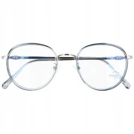 Okulary korekcyjne, oprawki, szkła - Okulary Lenonki filtr światła niebieskiego BLUE LIGHT do komputera zerówki 2548-3 srebrno-błękitne - miniaturka - grafika 1