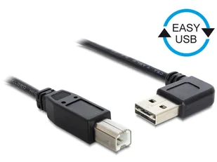 Delock Kabel USB AM-BM 2.0 0.5m czarny kątowy lewo/prawo Easy USB - Kable USB - miniaturka - grafika 2