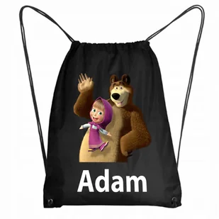 WOREK SZKOLNY NA WF Plecak Masza i Niedźwiedź IMIĘ - Plecaki worki - miniaturka - grafika 1