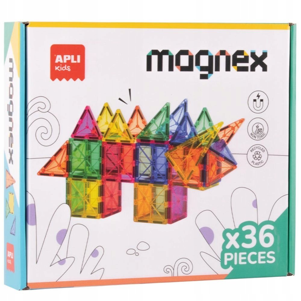 Klocki magnetyczne konstrukcyjne Magnex Apli Kids 36 el.