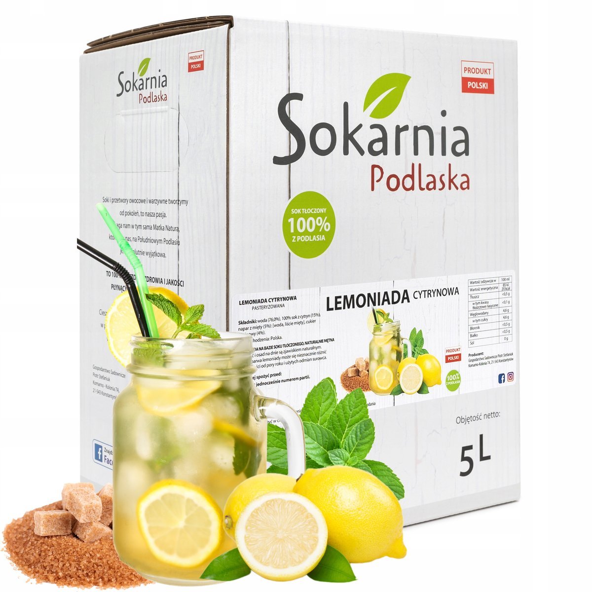 LEMONIADA CYTRYNOWA 5L Orzeźwiająca i Naturalna Tylko Najlepsze Składniki
