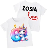 Koszulki dla dziewczynek - Koszulka dla dziewczynki na 6 urodziny z imieniem - miniaturka - grafika 1