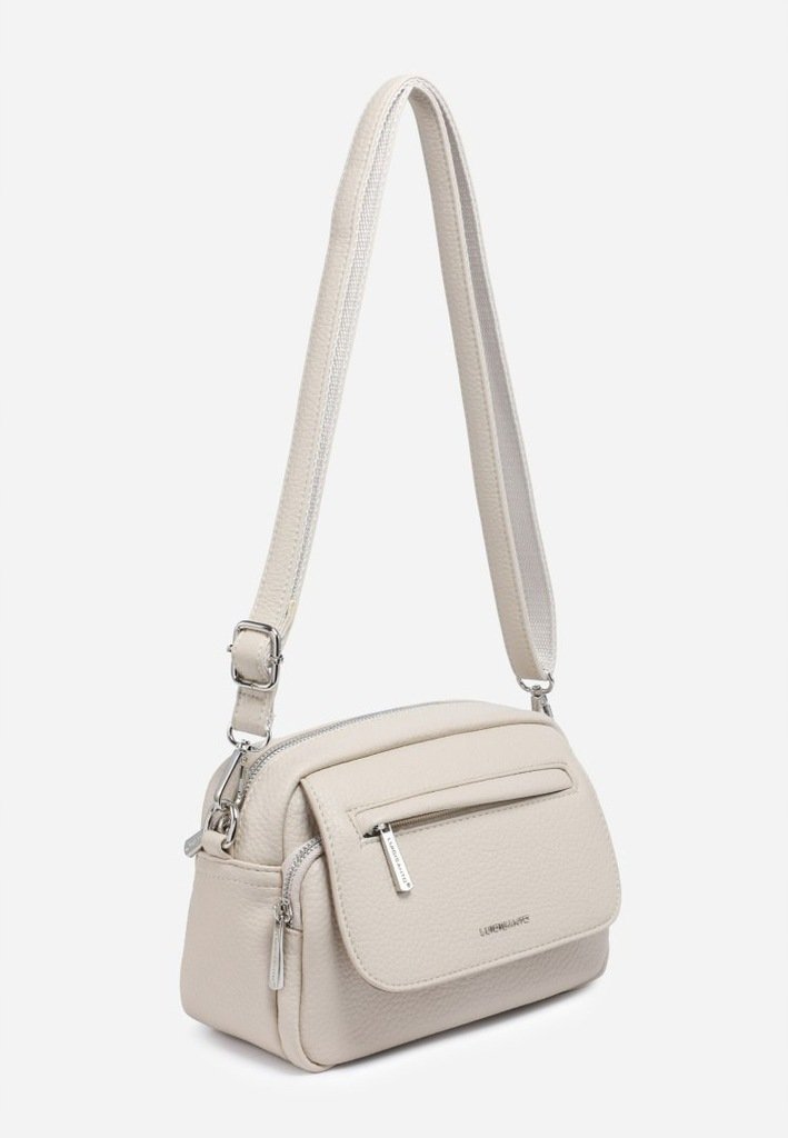 Modna Praktyczna Torebka Damska Listonoszka LUIGISANTO Kremowa