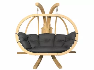 Zestaw: Stojak Sintra + Fotel Swing Chair Double (3), Grafitowy Sintra + Swing Chair Double (3) - Hamaki - miniaturka - grafika 1