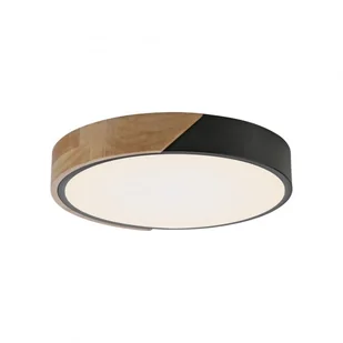 Czarno-drewniany plafon LED w formie koła ZM 14288-18 z serii BILA  - Lampy sufitowe - miniaturka - grafika 1