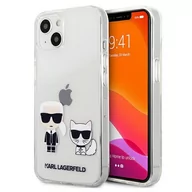 Etui i futerały do telefonów - Karl Lagerfeld Ikonik & Choupette - Etui iPhone 13 Mini (przezroczysty) KLHCP13SCKTR - miniaturka - grafika 1