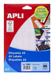 APLI 71y18 białe etykiety do druku 19 x 27 mm, białe - Etykiety do drukarek - miniaturka - grafika 1