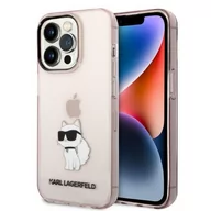 Etui i futerały do telefonów - Karl Lagerfeld KLHCP14XHNCHTCP iPhone 14 Pro Max 6,7" różowy/pink hardcase Ikonik Choupette - miniaturka - grafika 1