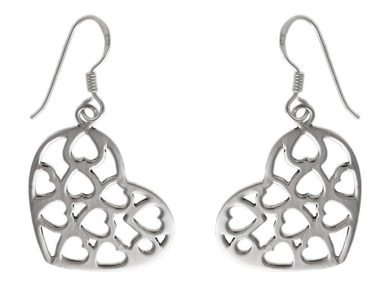 Kolczyki srebrne wiszące serca k3009 - 3,2 g