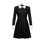 Stroje karnawałowe - Strój Uczennica Wednesday St641 122/128 Sukienka - miniaturka - grafika 1