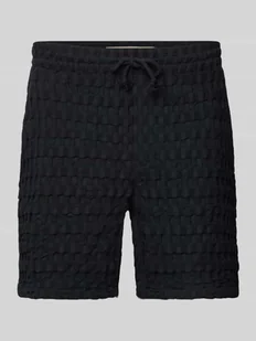 Szorty z dzianiny dresowej o kroju regular fit z fakturowanym wzorem model ‘TEL BRADDOCK’ - Spodenki męskie - miniaturka - grafika 1