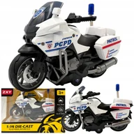 Zabawki zdalnie sterowane - Motor policyjny metalowy motocykl policyjny policja auto model w skali 1:14 - miniaturka - grafika 1