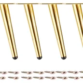 Zawiasy, okucia i inne akcesoria - Nogi stołowe metalowe, kątowe do sofy, do regulacji wysokości stołu, złote, komplet 4 szt., 30 cm - miniaturka - grafika 1