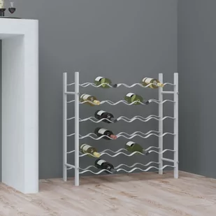Lumarko Stojak na 36 butelek wina, biały, metalowy - Stojaki na wino - miniaturka - grafika 1
