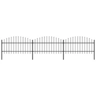 Ogrodzenia - vidaxl Panele ogrodzeniowe z grotami, stal, (1-1,25) x 5,1 m, czarne - miniaturka - grafika 1