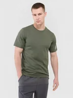 Koszulki męskie - Męski t-shirt basic Outhorn OTHWAW24TTSHM2438 - oliwkowy/khaki - miniaturka - grafika 1