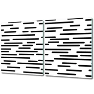 Deski do krojenia - Dekoracyjna Deska Kuchenna ze Szkła - 2x 40x52 cm - Czarne przerywane linie - miniaturka - grafika 1