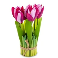 Sztuczne kwiaty - Bukiet tulipanów 20 cm różowy - miniaturka - grafika 1