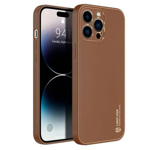 Dux Ducis Yolo etui iPhone 14 Pro elegancki pokrowiec ze skóry ekologicznej brązowy - Etui i futerały do telefonów - miniaturka - grafika 3