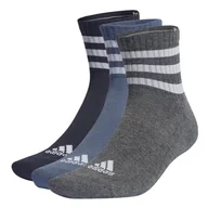 Skarpetki damskie - adidas Skarpety sportowe z 3 paskami, 3 pary, 3 pary, Ink/preloved Ink/Dark Grey Heather, uniseks, Legend Ink/Preloved Ink/Dark Grey Heather®, Small - miniaturka - grafika 1