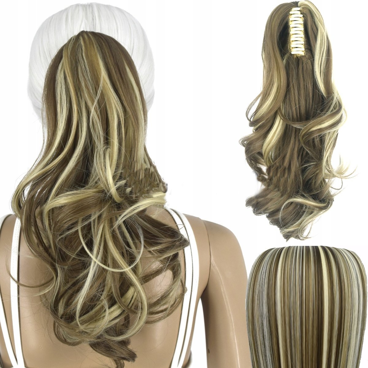 Włosy Syntetyczne Doczepiane Kucyk na Klipsie 35 cm Clip In Jak Naturalne