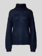 Swetry damskie - Sweter z dzianiny o kroju oversized z prążkowanymi wykończeniami model ‘LAMBI’ - miniaturka - grafika 1